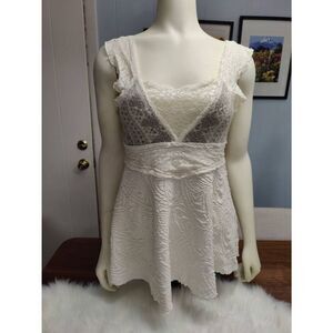 Free People Lace and Fleece Sleeveless Top